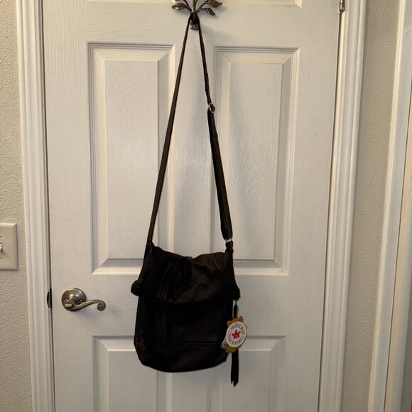 Hides in Hand Fold Over Black Deerskin Crossbody - Picture 10 of 10